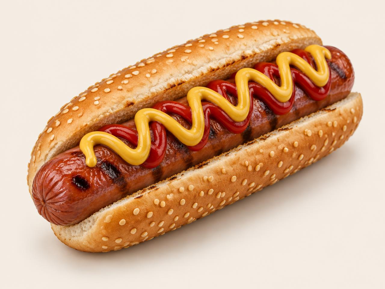 Hot dog in a bun